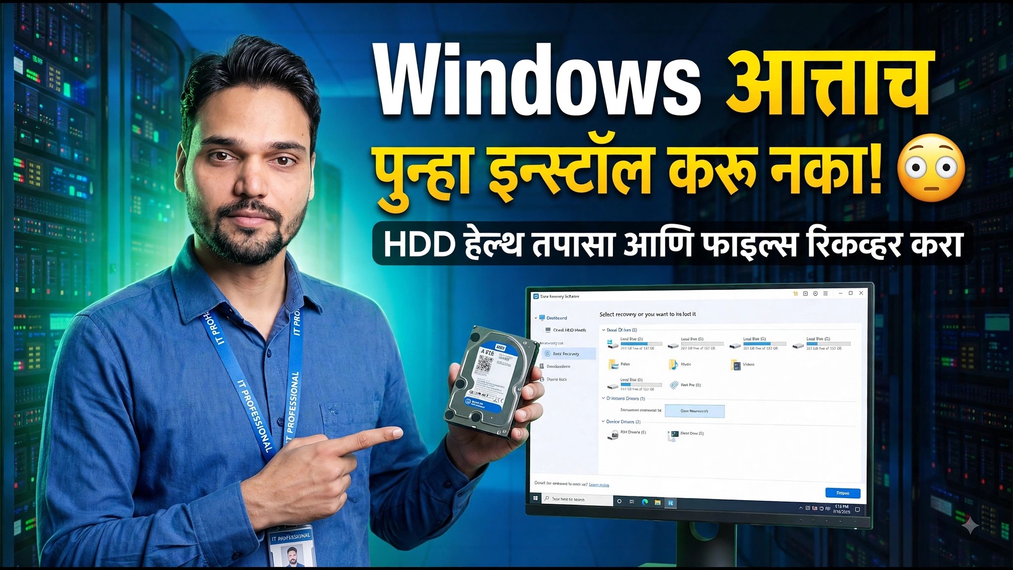 Windows समस्या की की हार्ड ड्राइव फेल्योर? ⚡ डेटा गमावण्याच्या आधी शोध