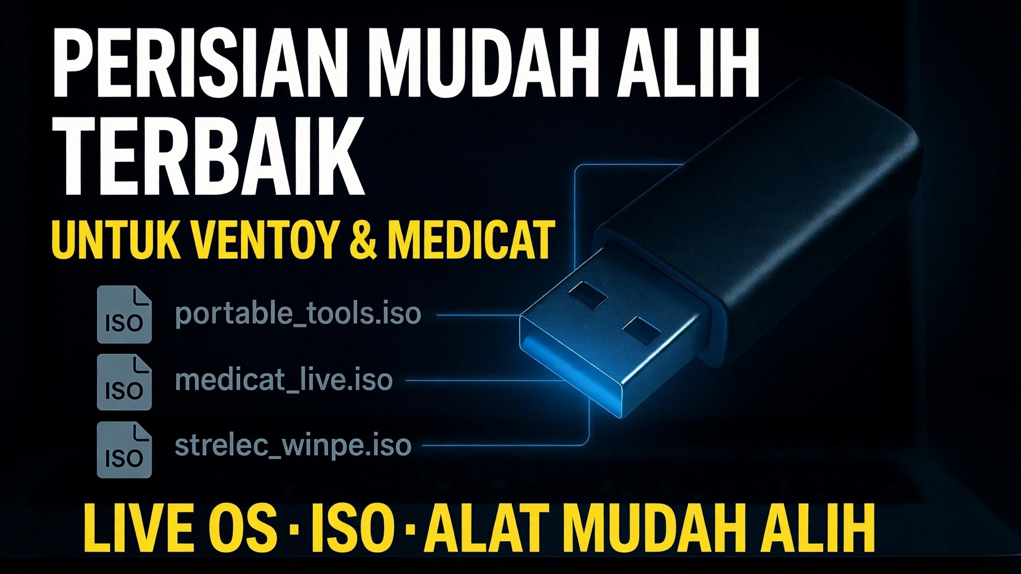 Jadikan Ultimate Bootable USB 🔥 Tambah Perisian Mudah Alih & Fail ISO
