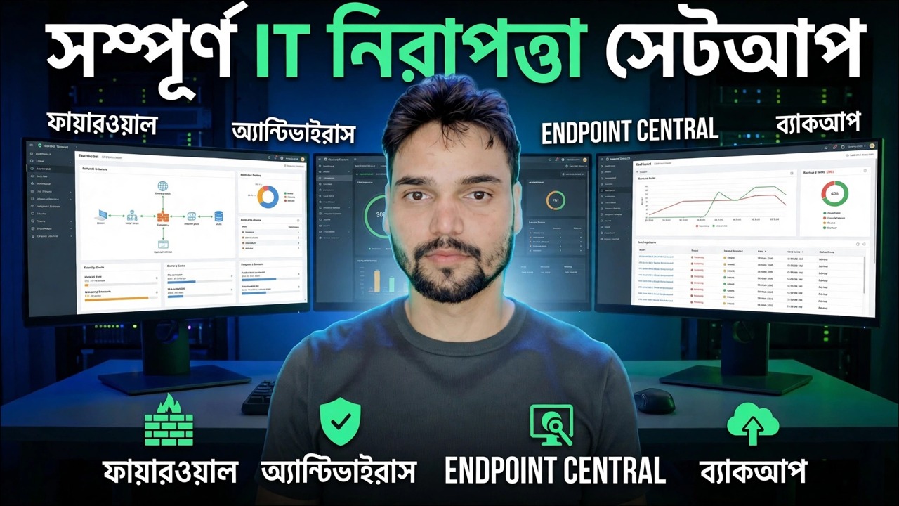 আইটি নিরাপত্তা সেটআপ সম্পূর্ণ করুন 🔥 ফায়ারওয়াল, এন্ডপয়েন্ট, অ্যান্টিভাইরাস এবং ব্যাকআপ ব্যাখ্যা করা হয়েছে