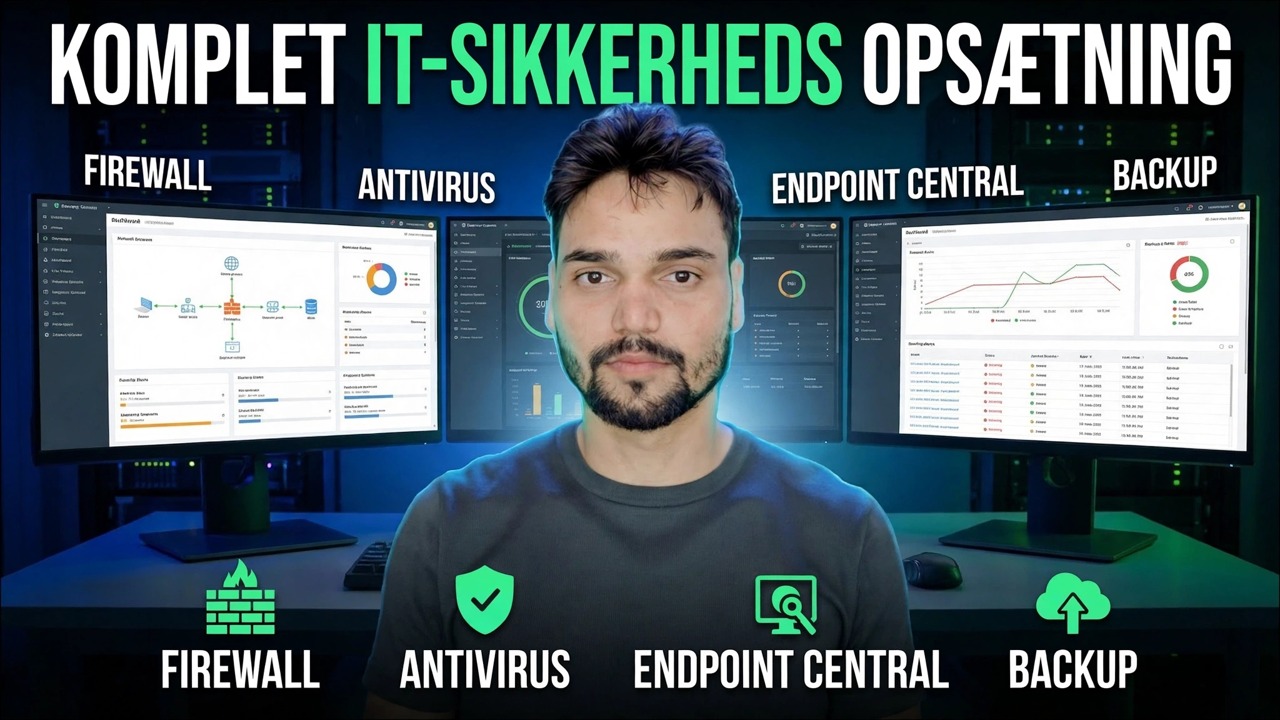 Komplet it-sikkerhedsopsætning 🔥 Firewall, slutpunkt, antivirus og sikkerhedskopiering forklaret