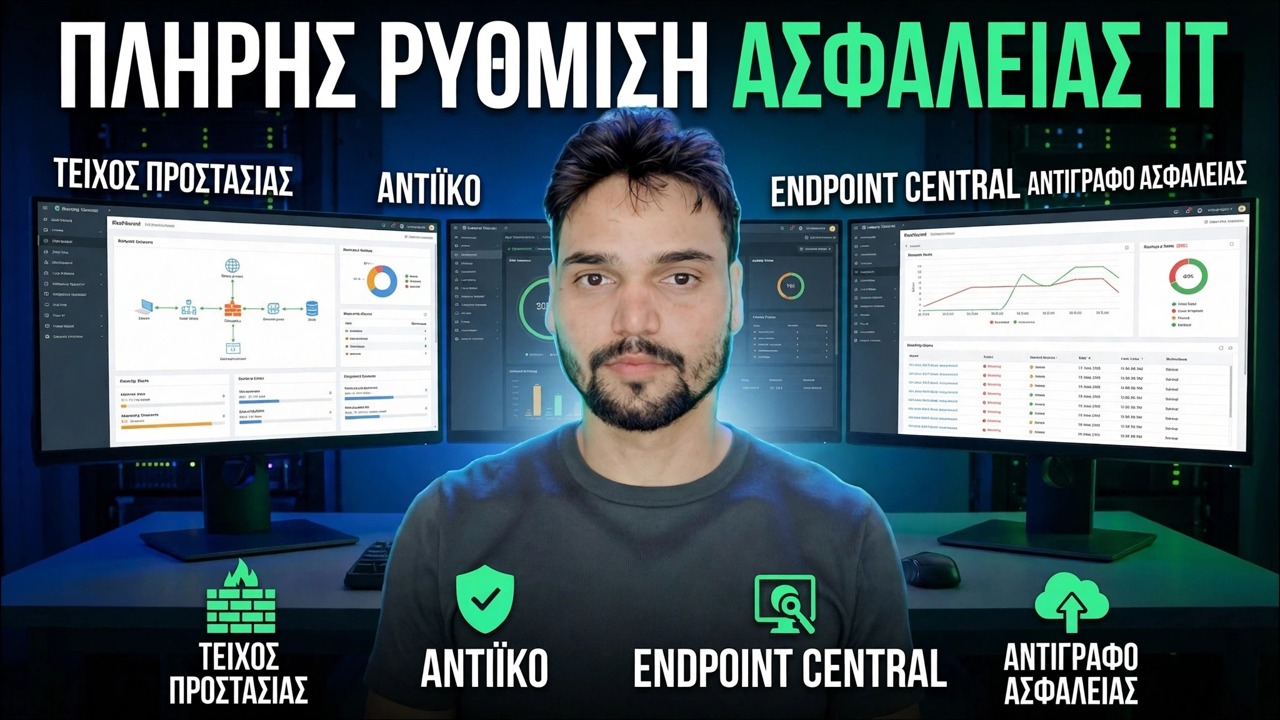 Ολοκληρωμένη ρύθμιση ασφάλειας IT 🔥 Επεξήγηση τείχους προστασίας, σημείου τερματισμού, προστασίας από ιούς και δημιουργίας αντιγράφων ασφαλείας