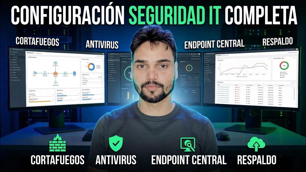 Configuración completa de seguridad de TI 🔥 Explicación de firewall, endpoint, antivirus y respaldo
