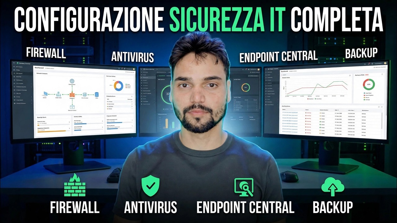 Configurazione completa della sicurezza IT 🔥 Spiegazione di firewall, endpoint, antivirus e backup