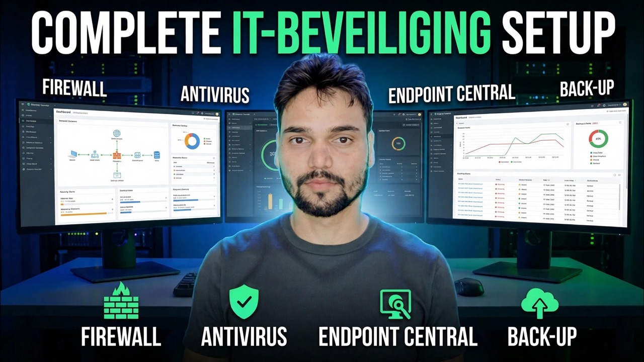 Volledige IT-beveiligingsconfiguratie 🔥 Firewall, eindpunt, antivirus en back-up uitgelegd