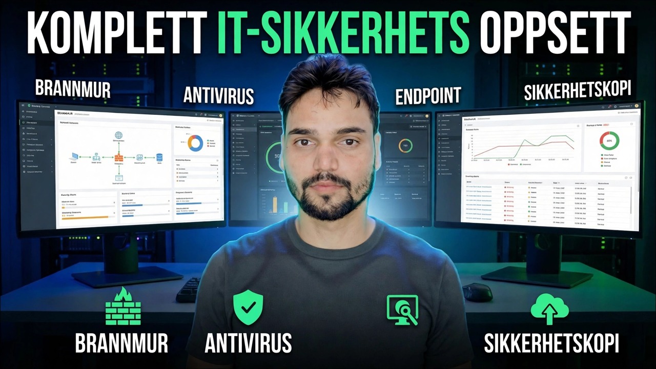Fullfør IT-sikkerhetsoppsett 🔥 Brannmur, endepunkt, antivirus og sikkerhetskopiering forklart