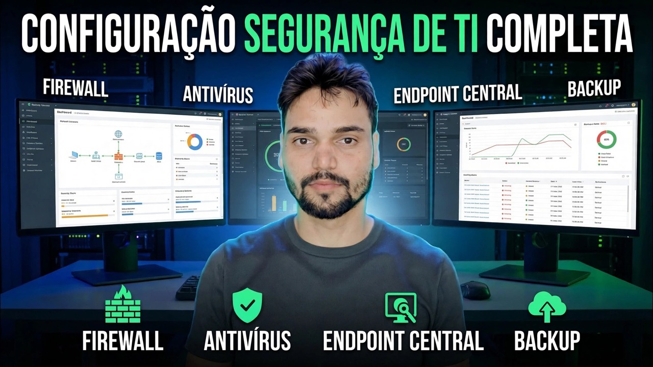 Configuração completa de segurança de TI 🔥 Explicação de firewall, endpoint, antivírus e backup