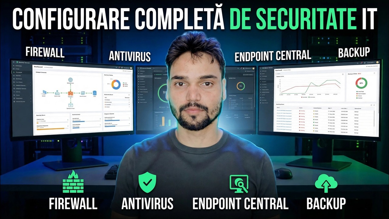 Configurarea completă a securității IT 🔥 Firewall, Endpoint, Antivirus și Backup Explicat
