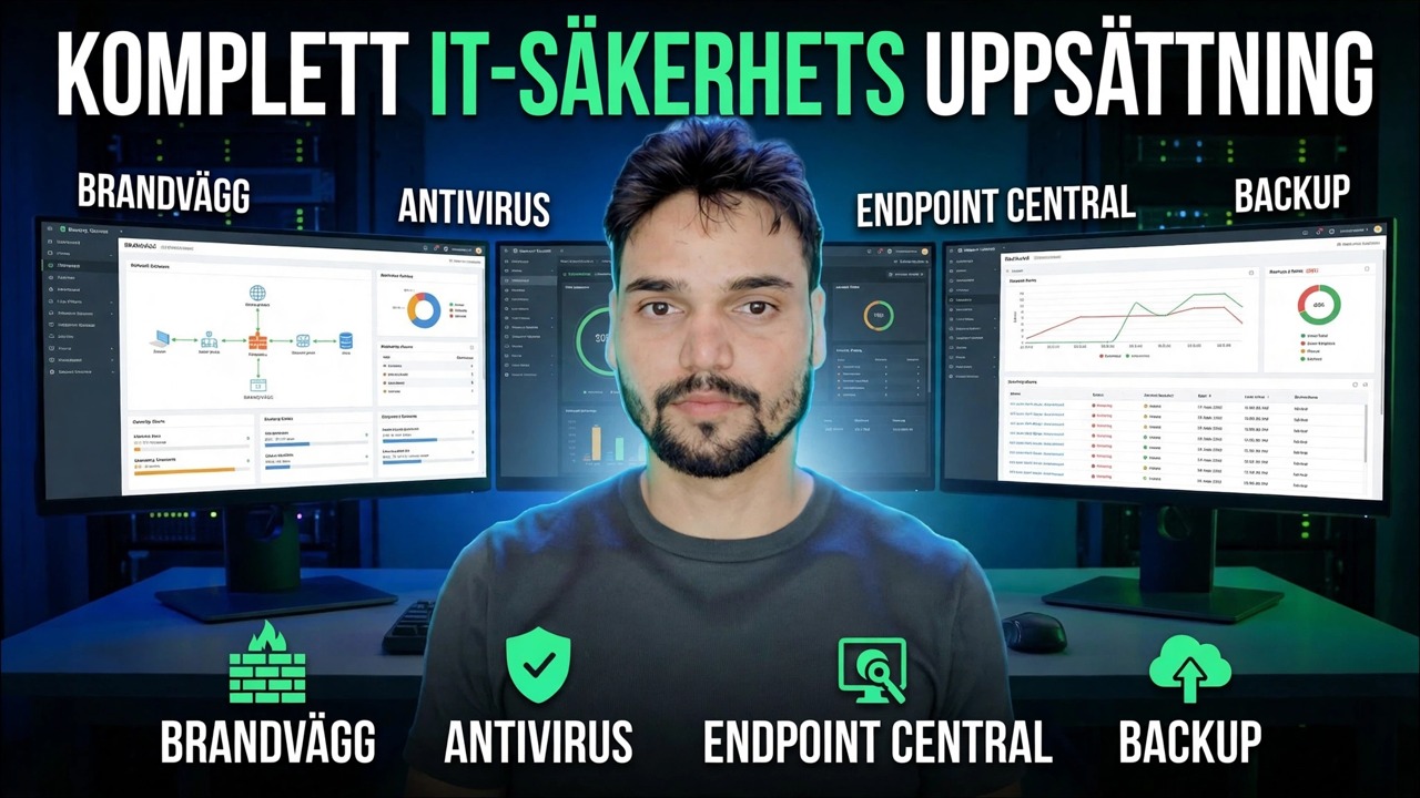 Komplett IT-säkerhetsinstallation 🔥 Brandvägg, slutpunkt, antivirus och säkerhetskopiering förklaras