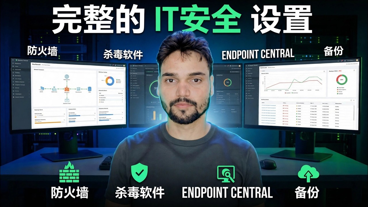 完整的 IT 安全设置 🔥 防火墙、端点、防病毒和备份说明
