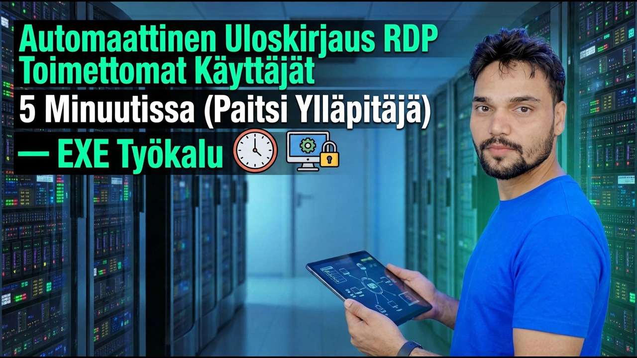 Idle RDP-käyttäjien automaattinen uloskirjautuminen 5 minuutissa