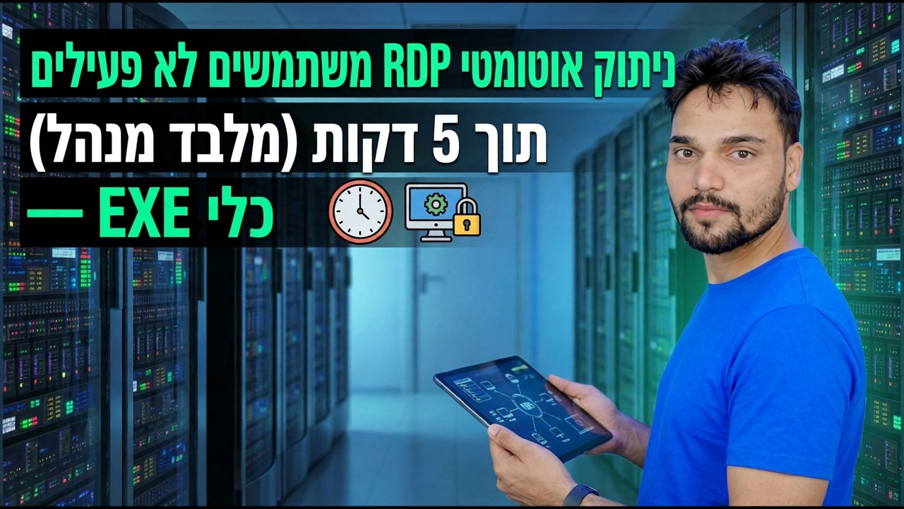 יציאה אוטומטית משתמשי RDP סרק תוך 5 דקות