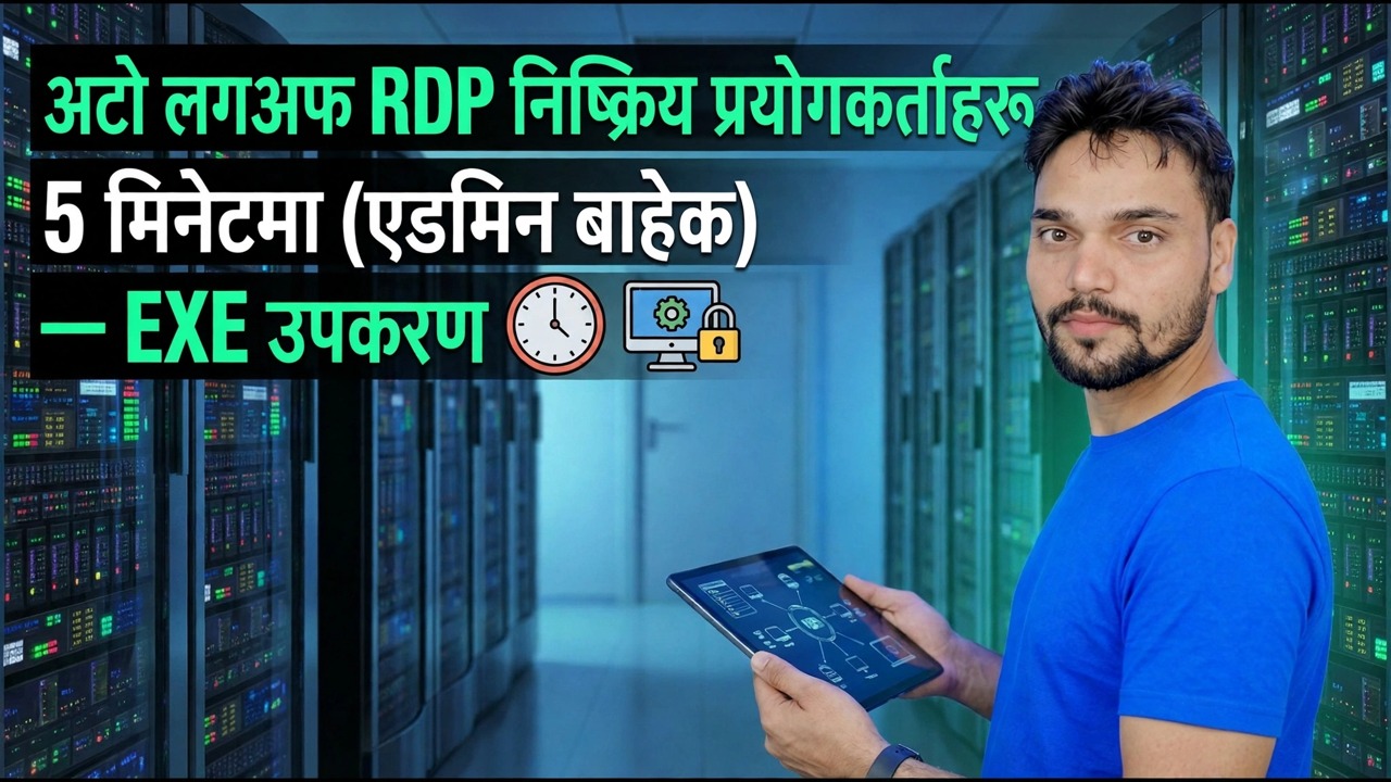 ५ मिनेटमा स्वतः लगअफ निष्क्रिय RDP प्रयोगकर्ताहरू