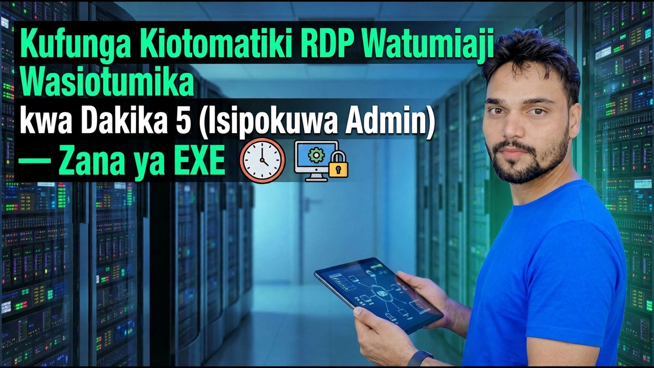 Watumiaji Watumiaji wa RDP Wasio na Kitu Kiotomatiki baada ya Dakika 5