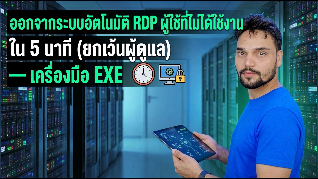 ออกจากระบบอัตโนมัติผู้ใช้ RDP ที่ไม่ได้ใช้งานใน 5 นาที