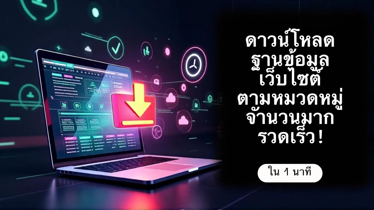 ดาวน์โหลดฐานข้อมูลเว็บไซต์จำนวนมากอย่างรวดเร็ว