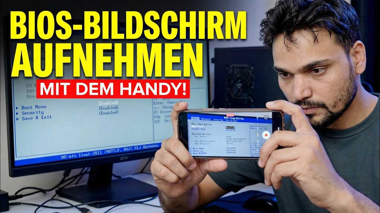 Zeichnen Sie den Computer-BIOS-Bildschirm mit dem Telefon auf
