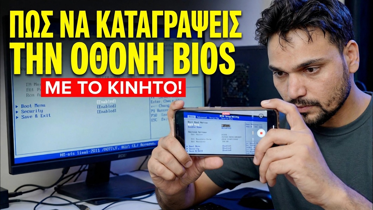 Εγγραφή της οθόνης BIOS του υπολογιστή με χρήση τηλεφώνου