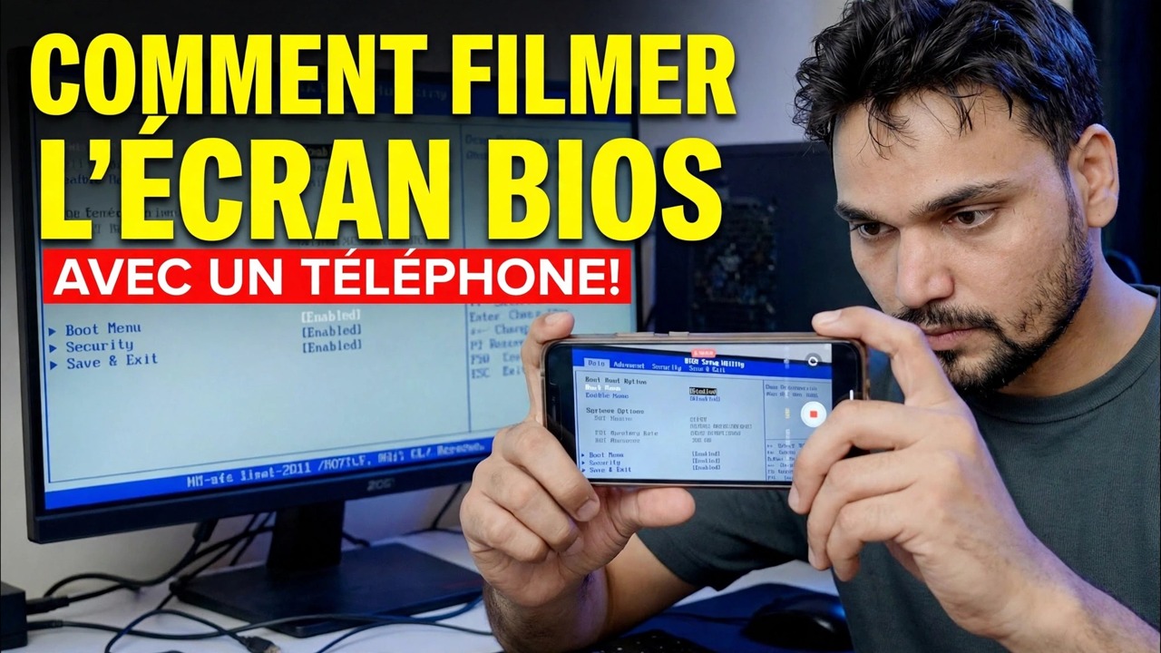 Enregistrer l'écran du BIOS de l'ordinateur à l'aide du téléphone
