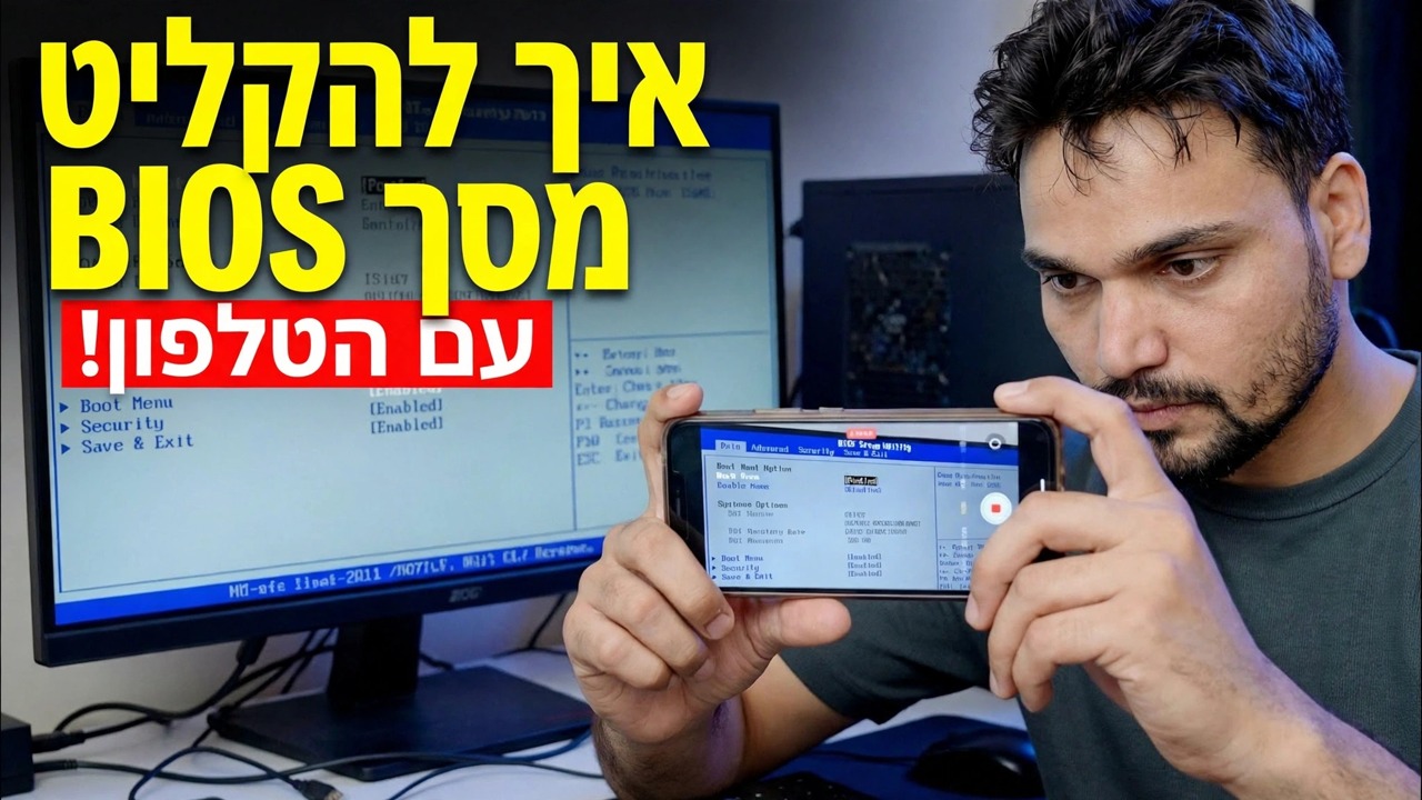 הקלט את מסך ה-BIOS של המחשב באמצעות הטלפון
