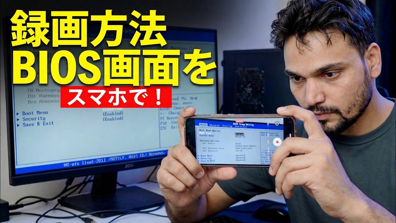 電話を使用してコンピュータの BIOS 画面を記録する