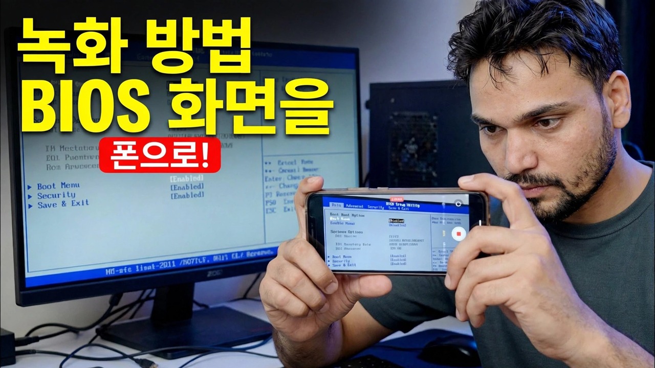 전화를 사용하여 컴퓨터 BIOS 화면 기록
