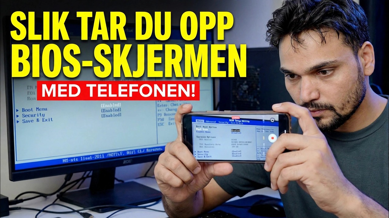 Ta opp datamaskinens BIOS-skjerm ved hjelp av telefonen