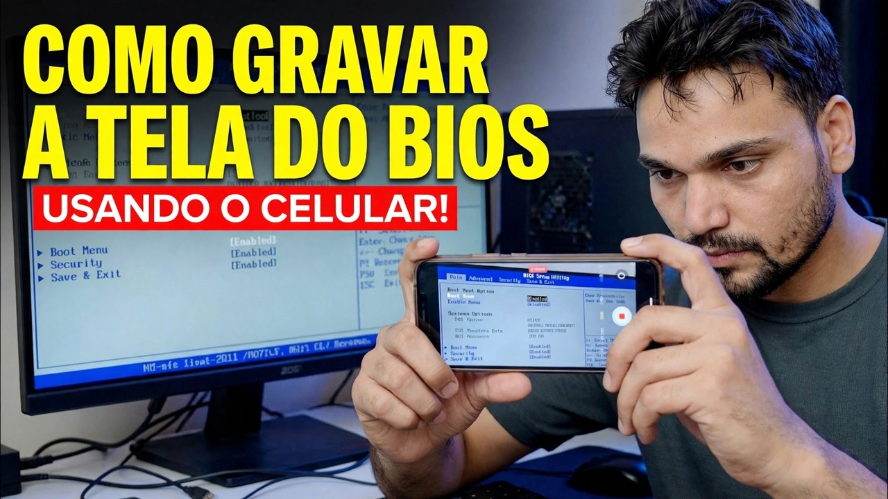 Grave a tela do BIOS do computador usando o telefone