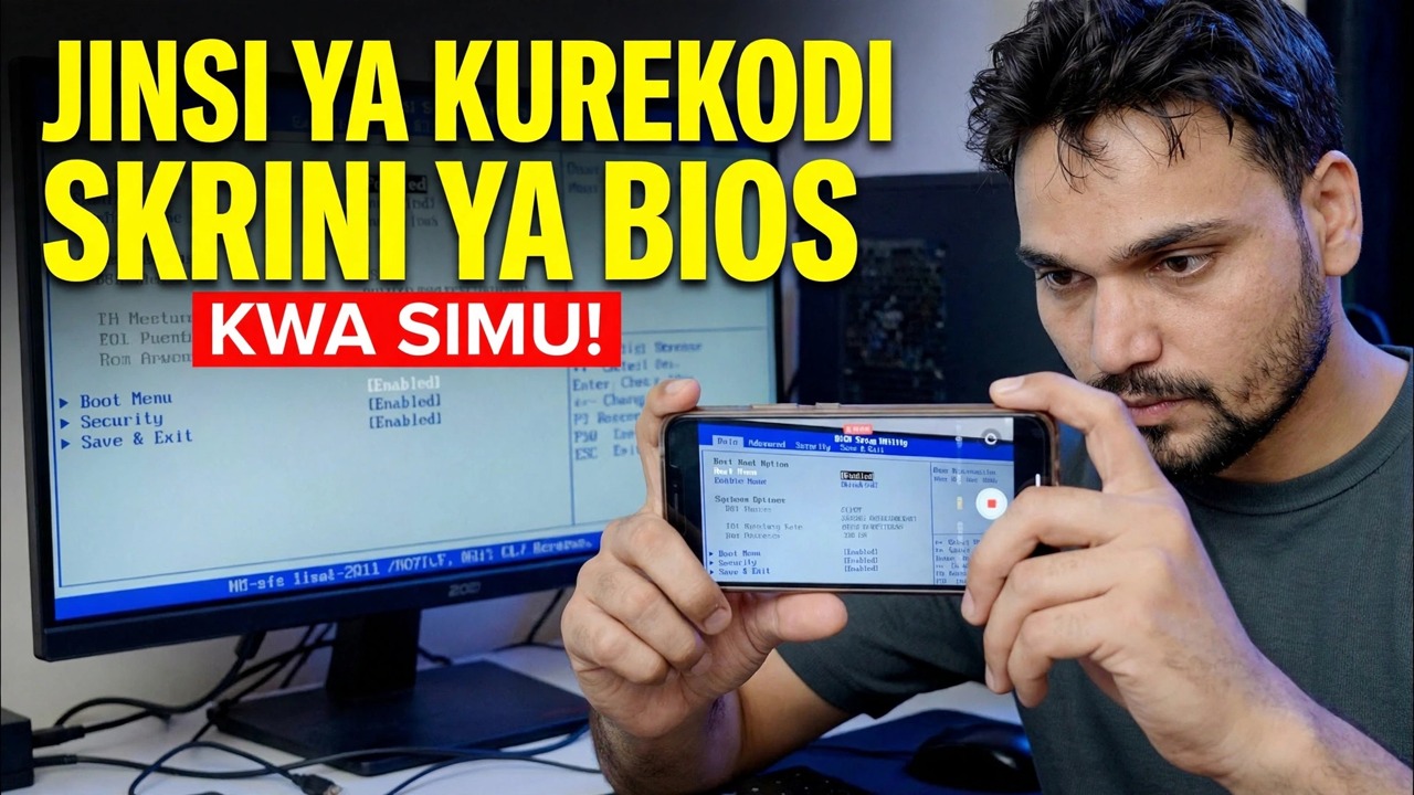 Rekodi skrini ya BIOS ya Kompyuta kwa kutumia Simu