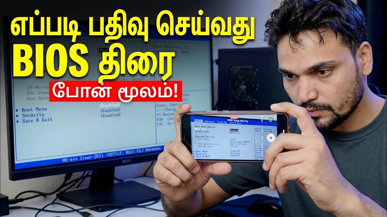 தொலைபேசியைப் பயன்படுத்தி கணினி பயாஸ் திரையைப் பதிவுசெய்யவும்