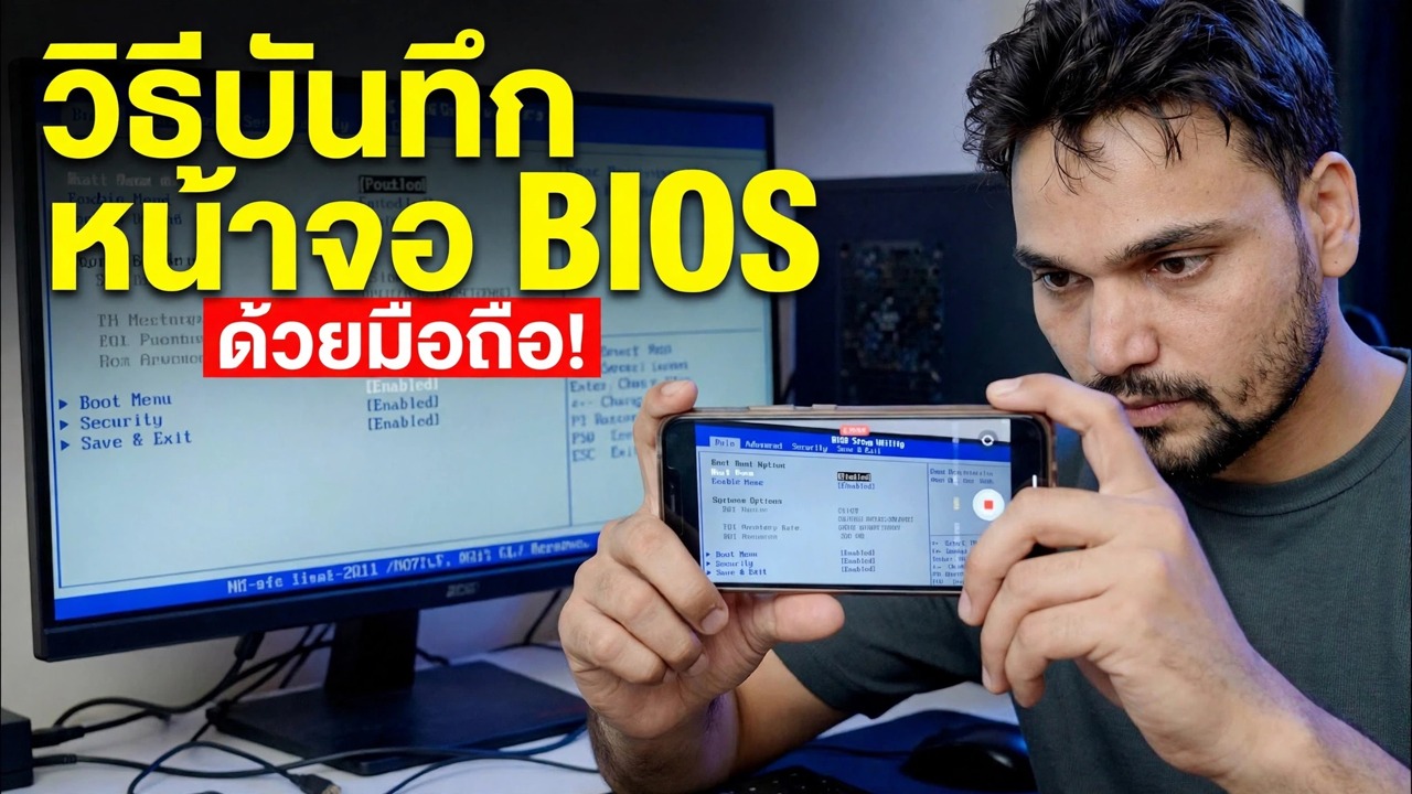 บันทึกหน้าจอ BIOS ของคอมพิวเตอร์โดยใช้โทรศัพท์