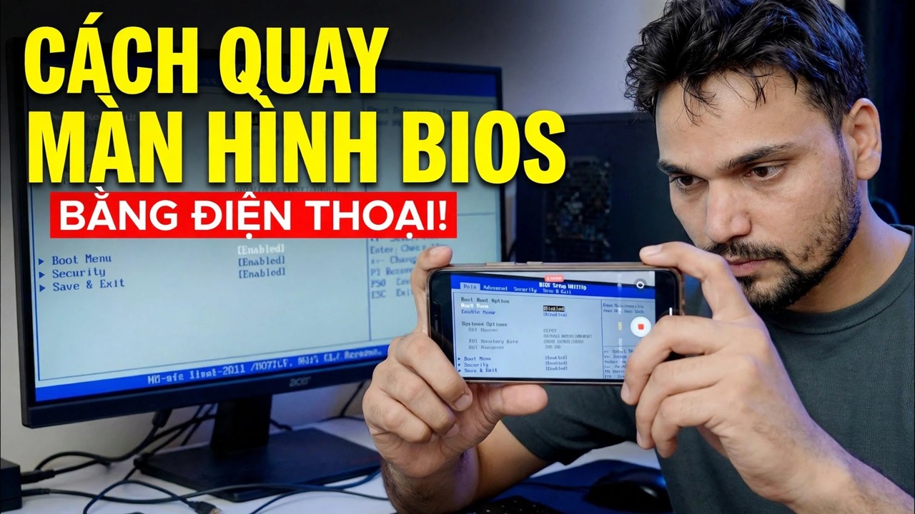 Quay Màn Hình BIOS Máy Tính Bằng Điện Thoại