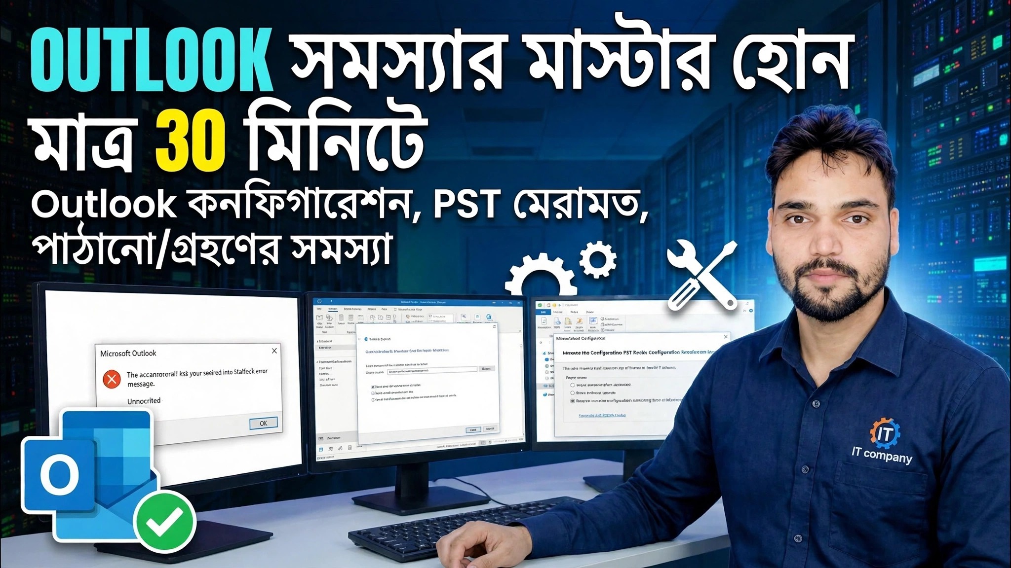 আউটলুক সম্পূর্ণ সেটআপ এবং ত্রুটি সমাধানের নির্দেশিকা 🔥 IMAP POP PST ScanPST প্রোফাইল সেটআপ