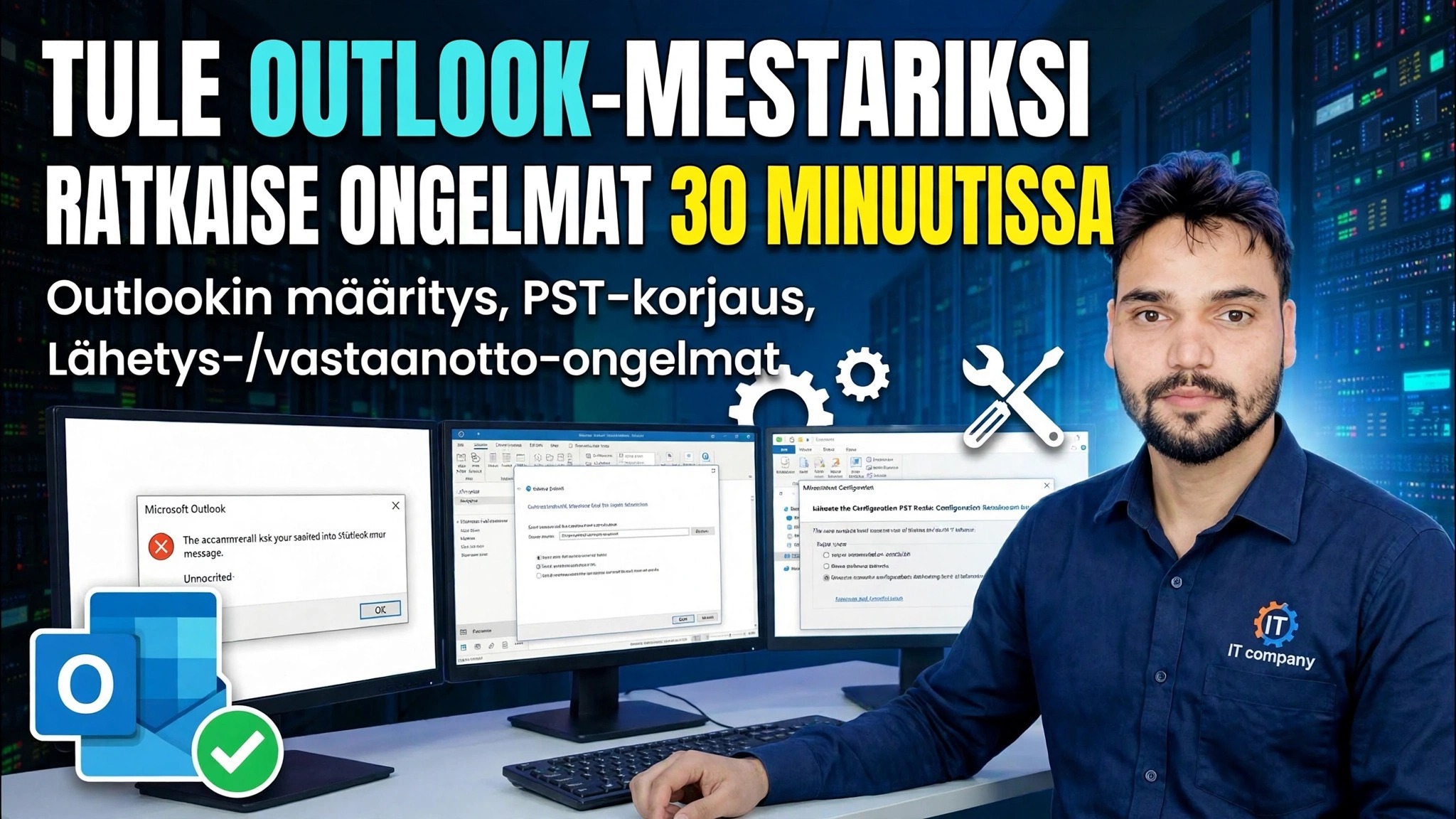 Outlookin täydellinen asennus- ja virheenkorjausopas 🔥 IMAP POP PST ScanPST-profiilin asetukset