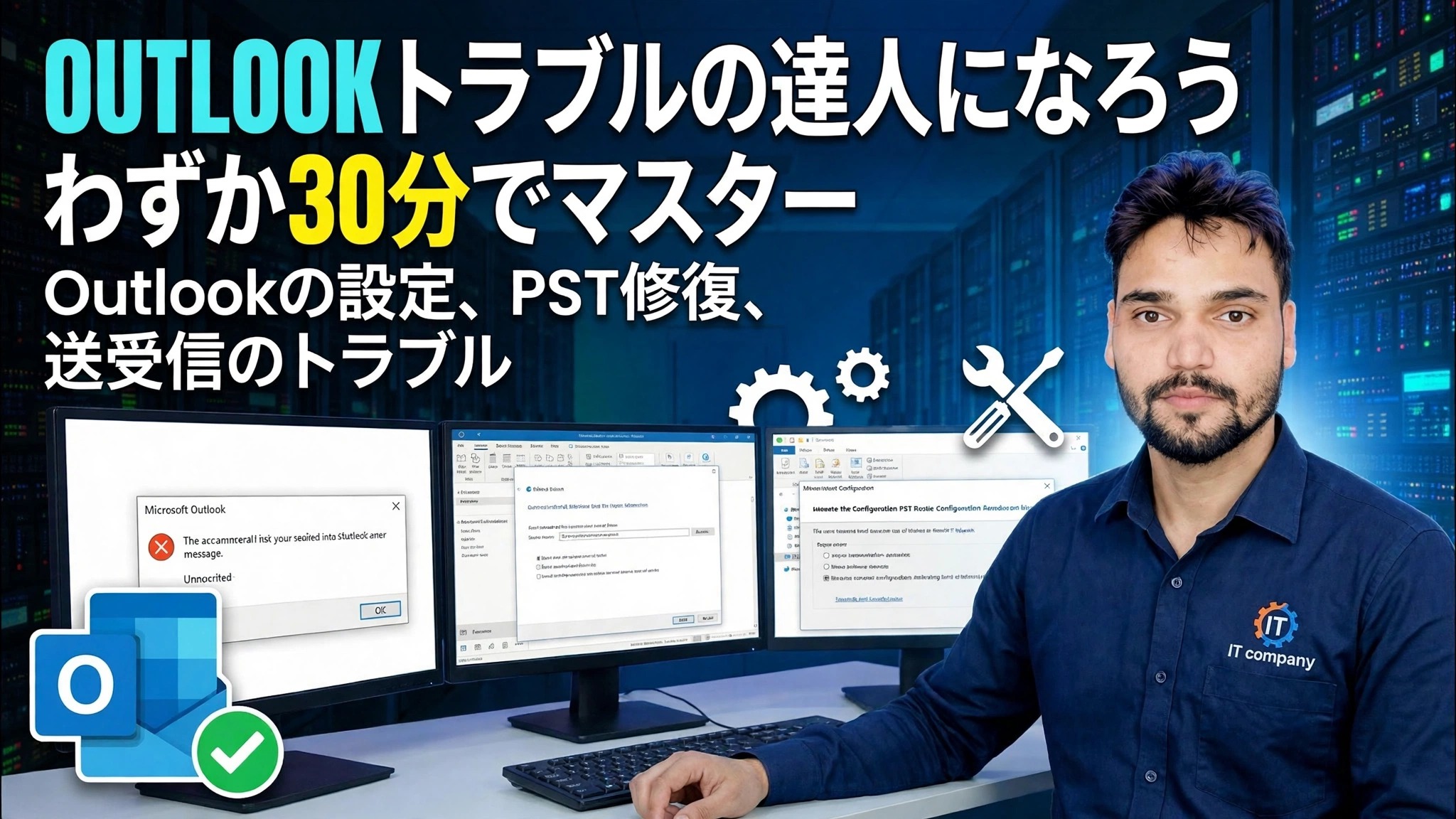 Outlook の完全なセットアップとエラー修正ガイド 🔥 IMAP POP PST ScanPST プロファイルのセットアップ