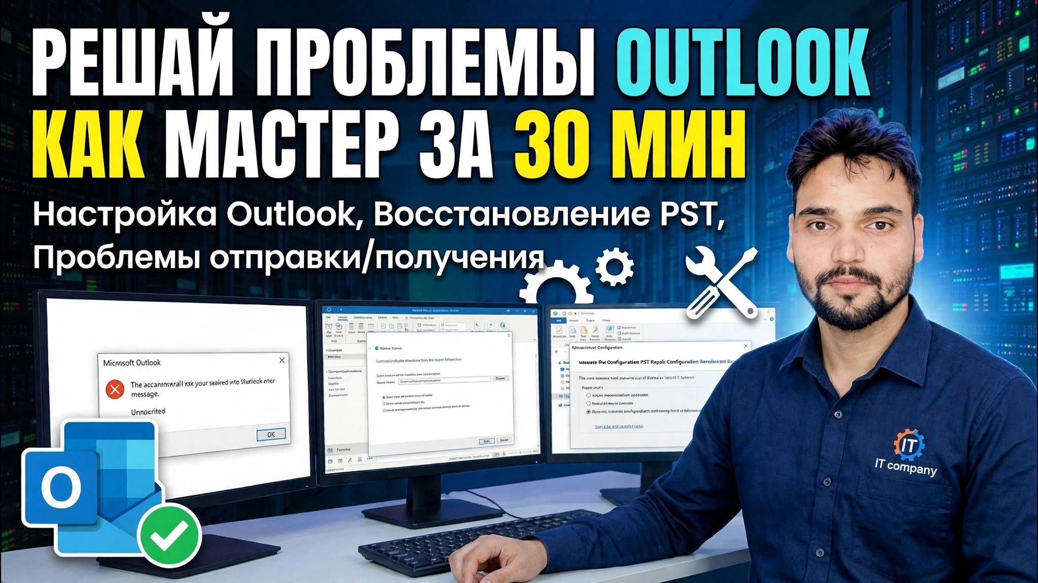Руководство по полной настройке Outlook и устранению ошибок 🔥 Настройка профиля IMAP POP PST ScanPST