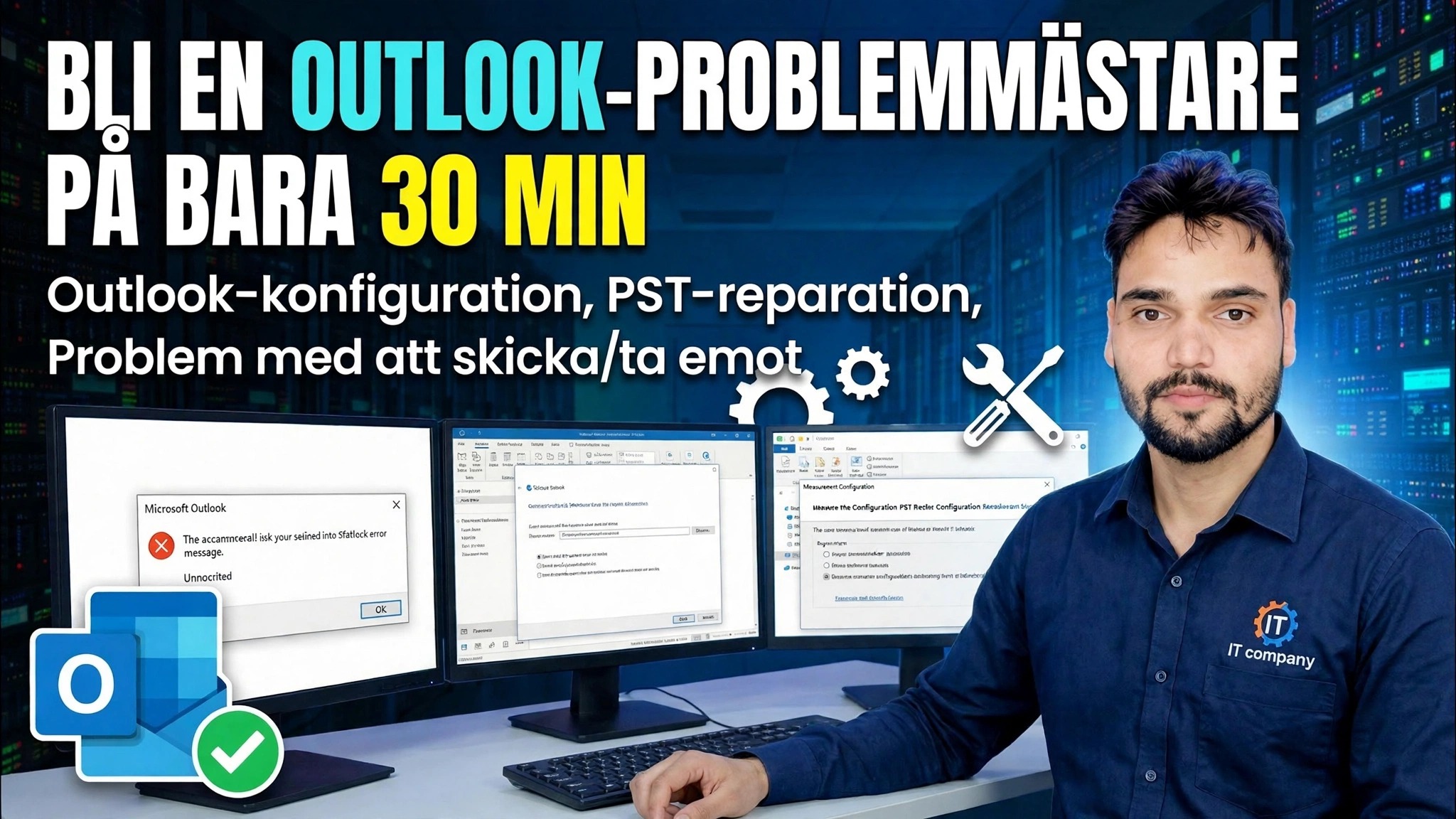 Outlook Fullständig installations- och felkorrigeringsguide 🔥 IMAP POP PST ScanPST-profilinställning