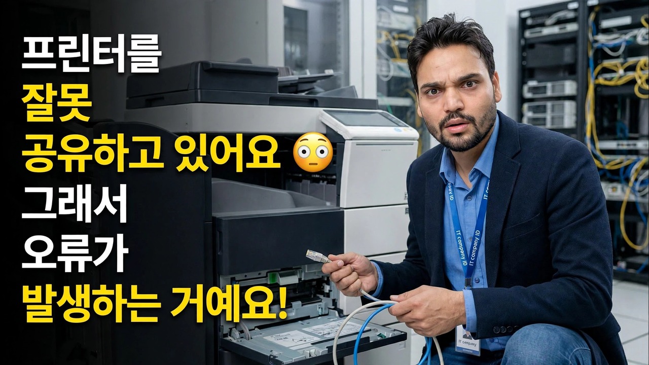 프린터를 잘못 공유하고 있습니다 😳 그래서 오류가 발생합니다!
