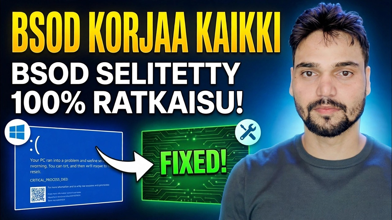 BSOD Master Guide ⚡ PAGE_FAULT, IRQL, MEMORY ja kaikki pysäytysvirheet korjattu