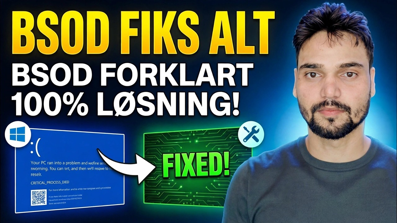 BSOD Master Guide ⚡ PAGE_FAULT, IRQL, MEMORY og alle stoppfeil fikset