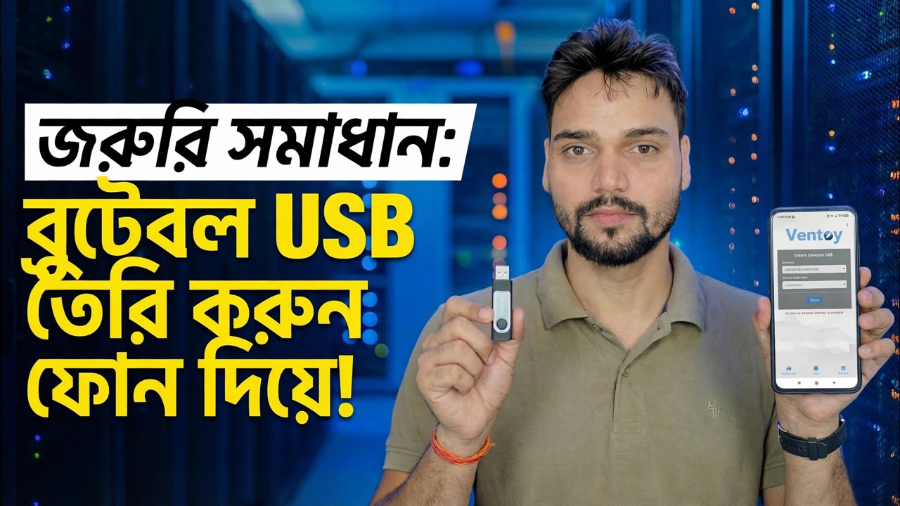 পিসি নেই? 😳 ফোন ব্যবহার করে বুটেবল ইউএসবি তৈরি করুন (জরুরি সমাধান!)