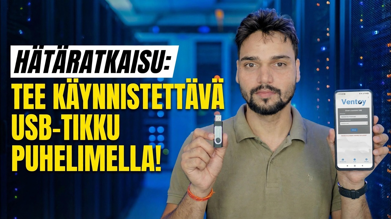 Ei PC:tä? 😳 Tee käynnistettävä USB puhelimella (hätäkorjaus!)