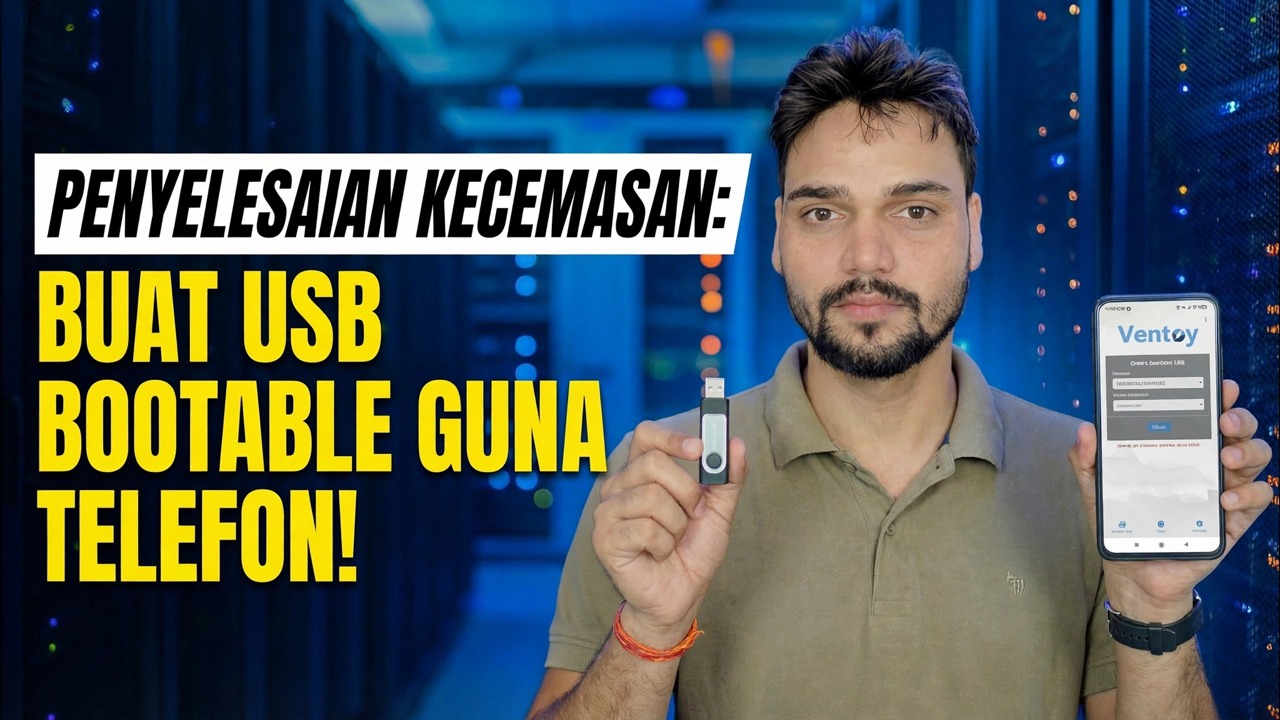 Tiada PC? 😳 Buat USB Boleh Boot Menggunakan Telefon (Pembetulan Kecemasan!)