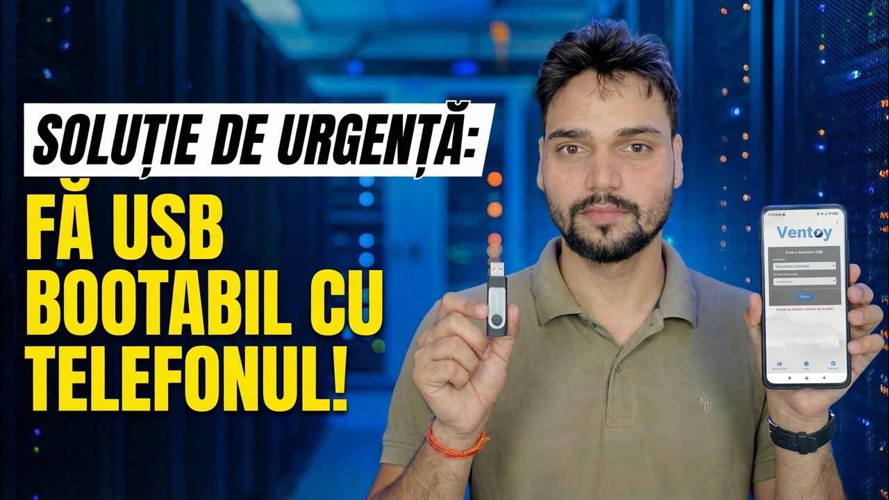 Fără PC? 😳 Faceți USB bootabil folosind telefonul (remediere de urgență!)