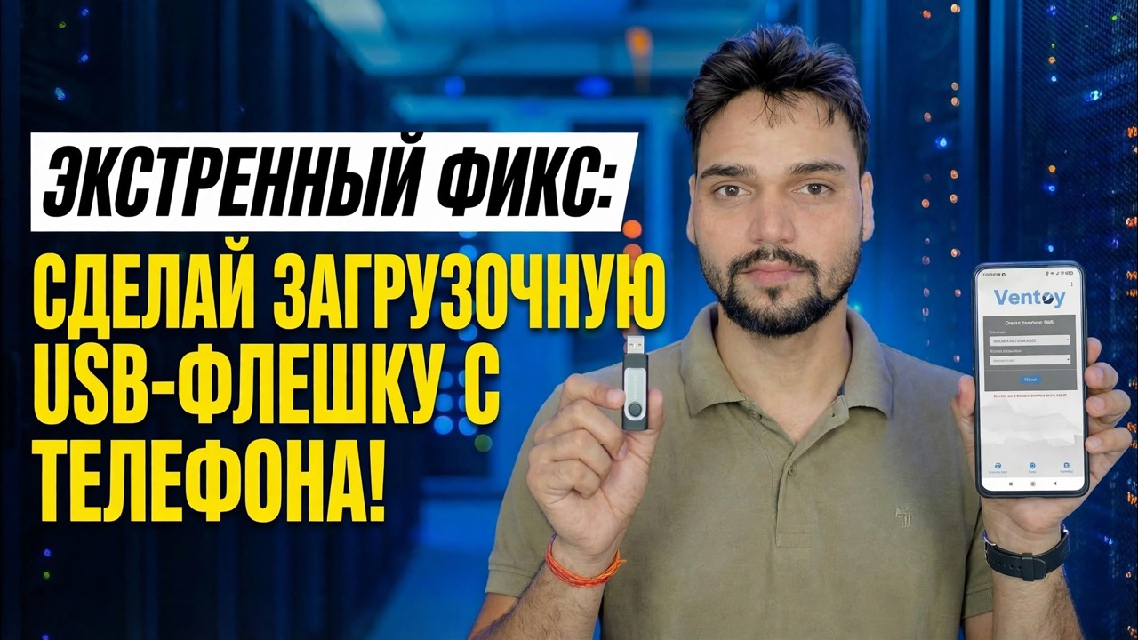 Нет ПК? 😳 Создайте загрузочный USB-накопитель с помощью телефона (экстренное исправление!)