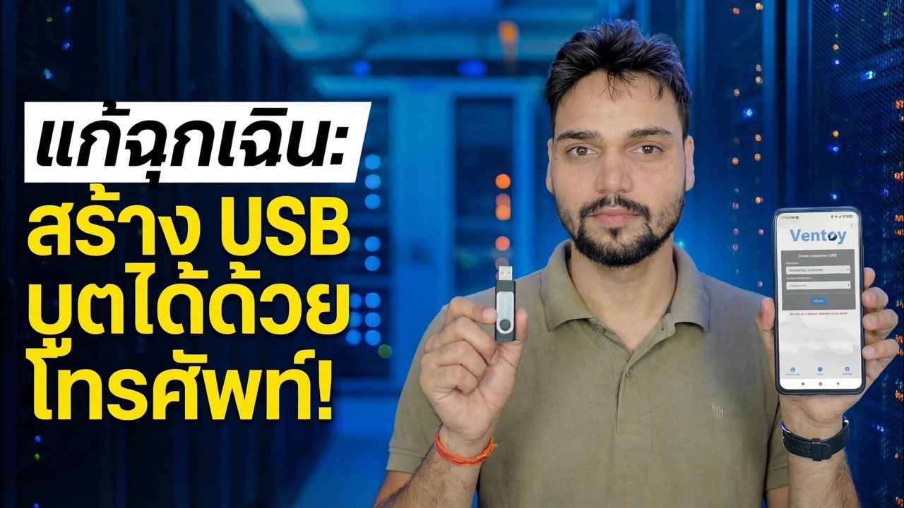 ไม่มีพีซีเหรอ? 😳 สร้าง USB ที่สามารถบู๊ตได้โดยใช้โทรศัพท์ (แก้ไขฉุกเฉิน!)