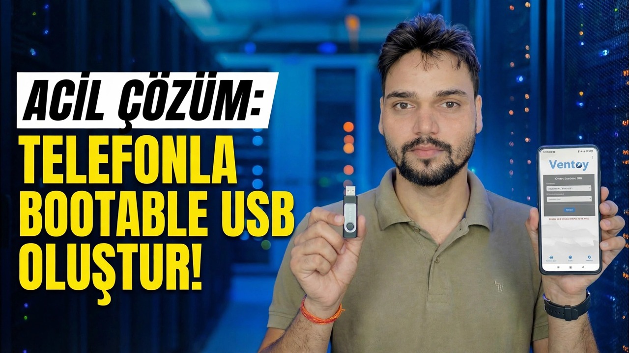 Bilgisayar yok mu? 😳 Telefonu Kullanarak Önyüklenebilir USB Yapın (Acil Durum Düzeltme!)