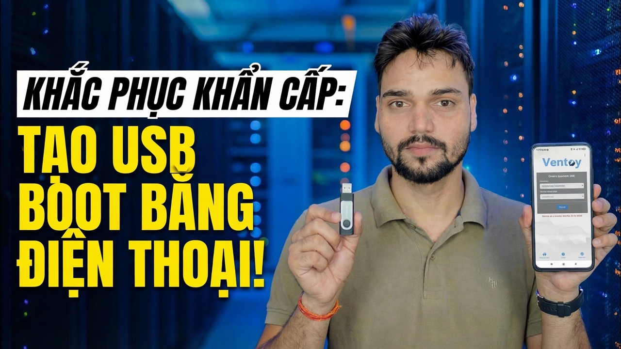 Không có máy tính? 😳 Tạo USB khả năng khởi động bằng điện thoại (Khắc phục khẩn cấp!)