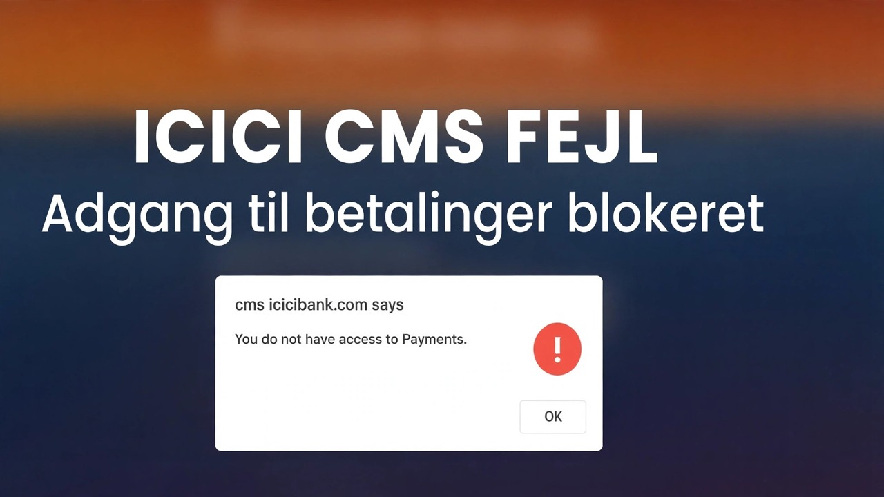 Ret icicibank betalingsadgangsfejl - nem løsning