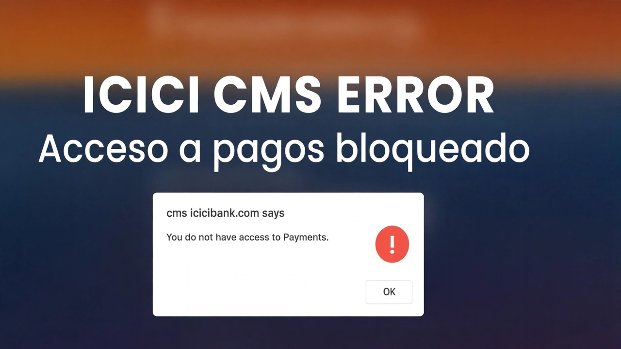 Solucionar el error de acceso a pagos de icicibank: solución sencilla