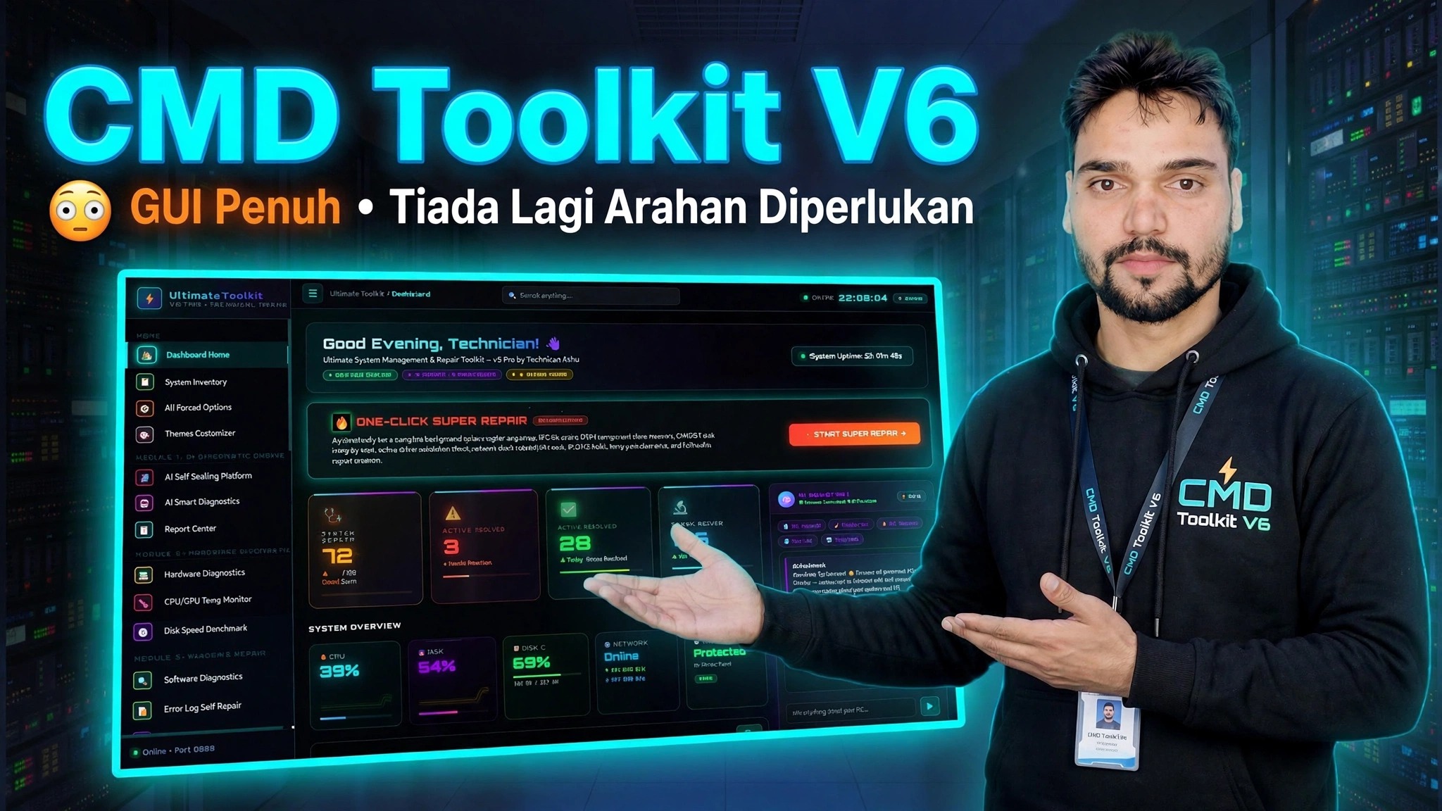 CMD Toolkit V6 😳 GUI sepenuhnya • Tiada Perintah Diperlukan Lagi
